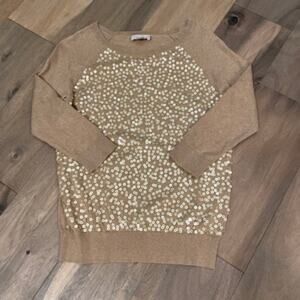 LOFT Lightweight Sequin Sweater Size XS Cotton